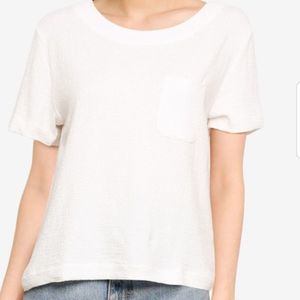 GAP Short Sleeve Crepe Rlx Pocket Tee Women size L Off White